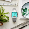 Casio Vintage Unisex Watch Analog-Digital Tiffany Blue Dial With Silver Stainless Steel, AQ-230A-2A2MQYDF